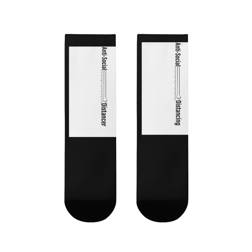Anti-social Distance - Sublimation Crew Socks BLK/WHT
