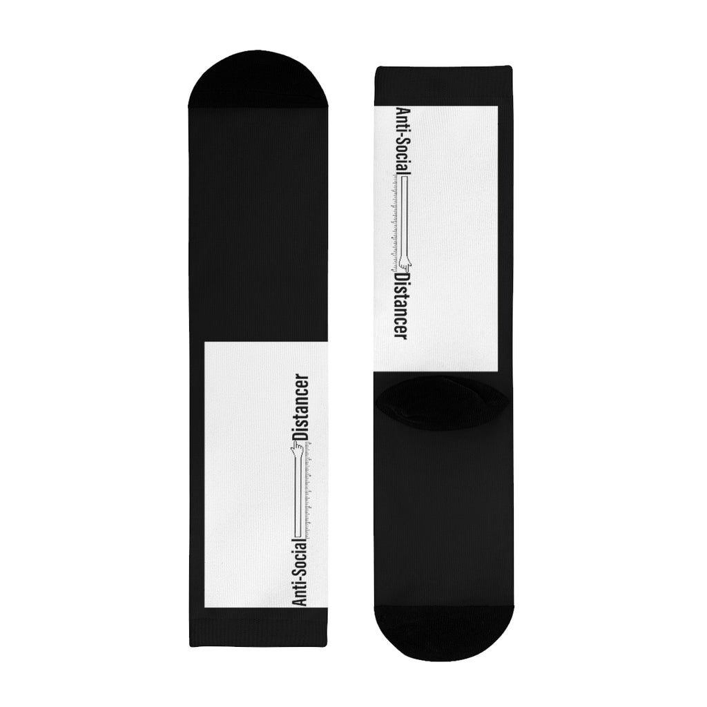 Anti-social Distance - Sublimation Crew Socks BLK/WHT