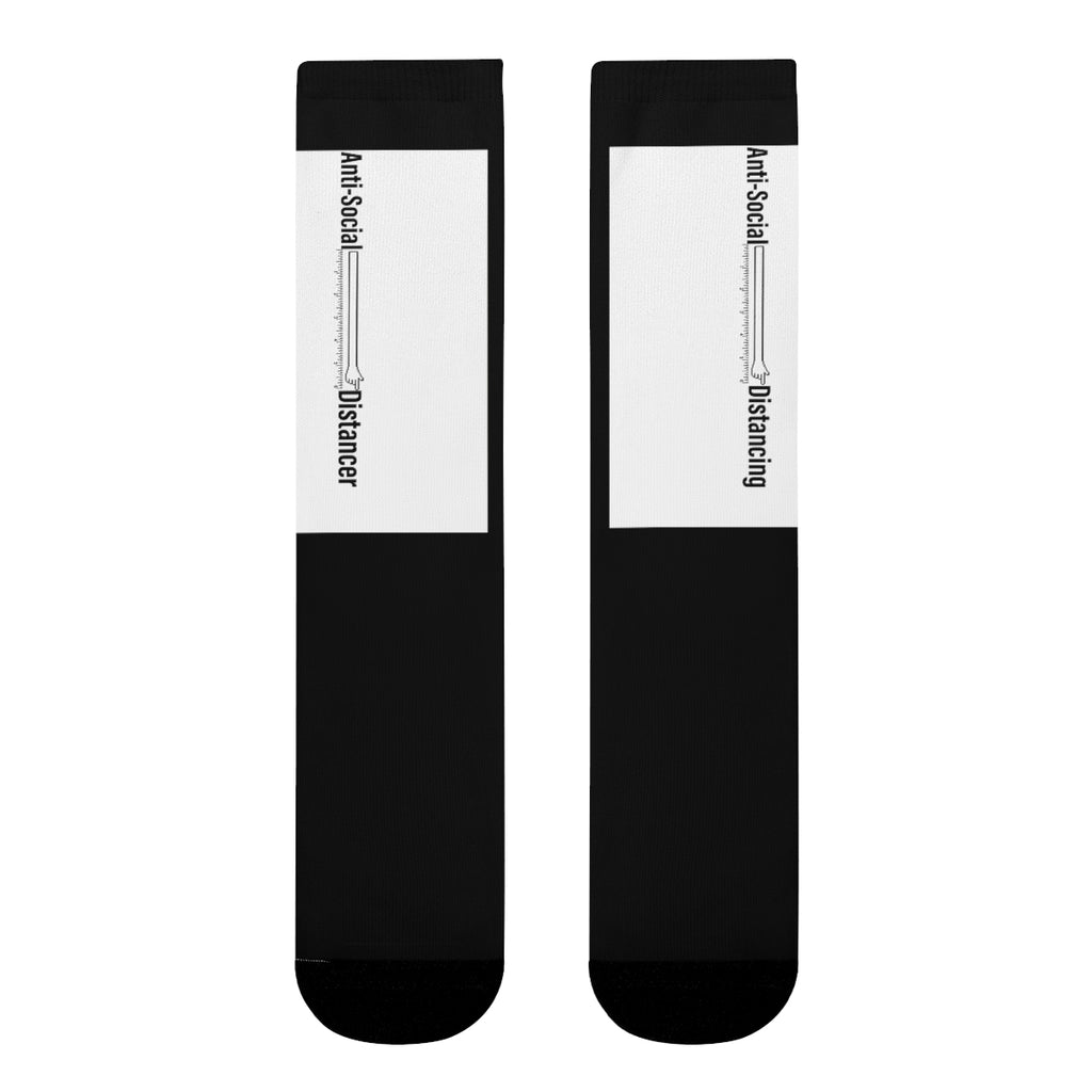 Anti-social Distance - Sublimation Crew Socks BLK/WHT