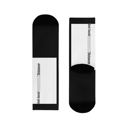 Anti-social Distance - Sublimation Crew Socks BLK/WHT
