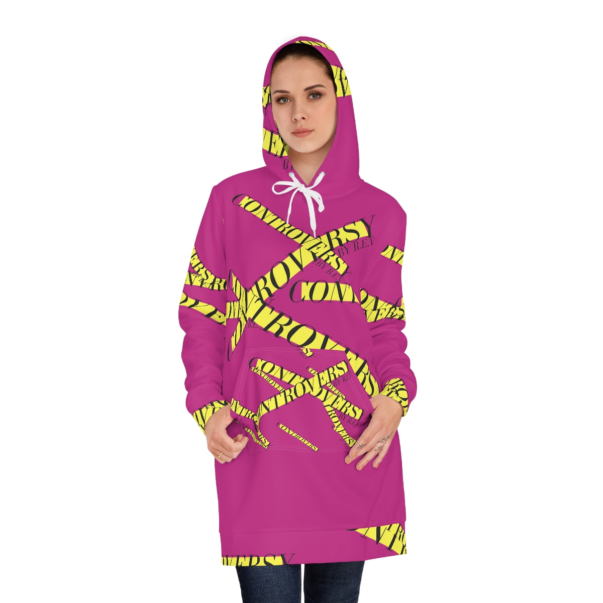 CAUTION! Hoodie Dress - PINK