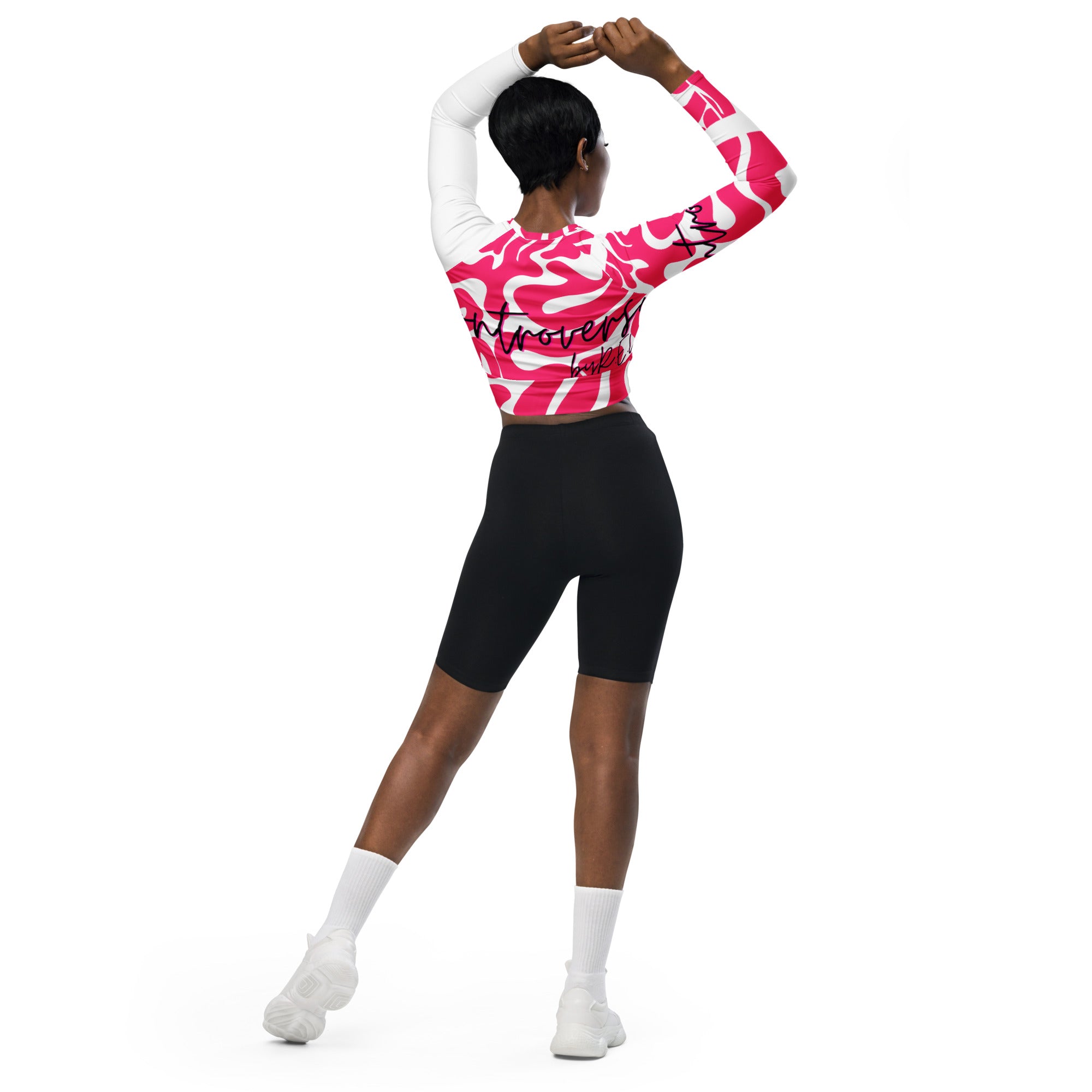 THE BRAINS Recycled long-sleeve crop top