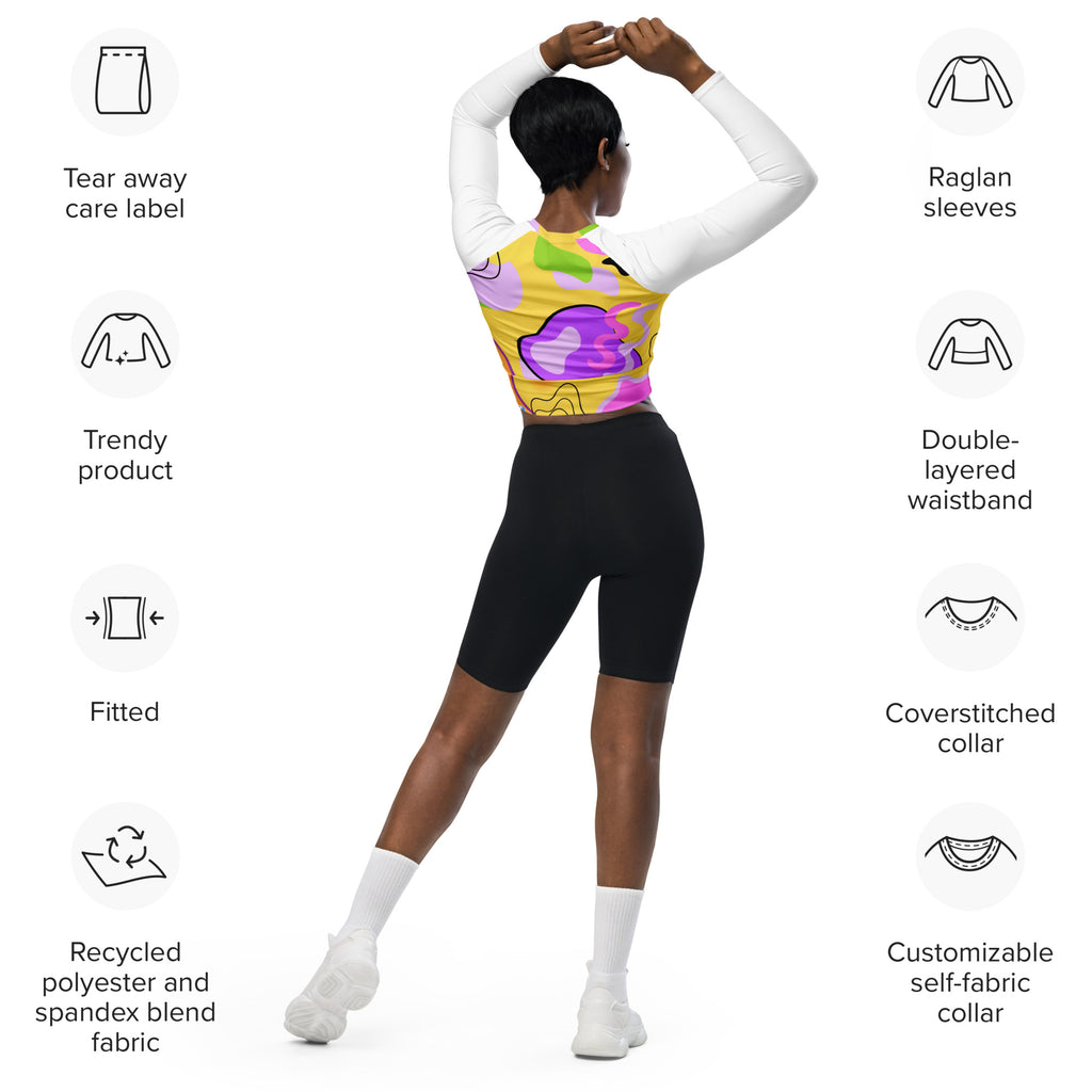 MINDLES COLOURS Recycled long-sleeve crop top