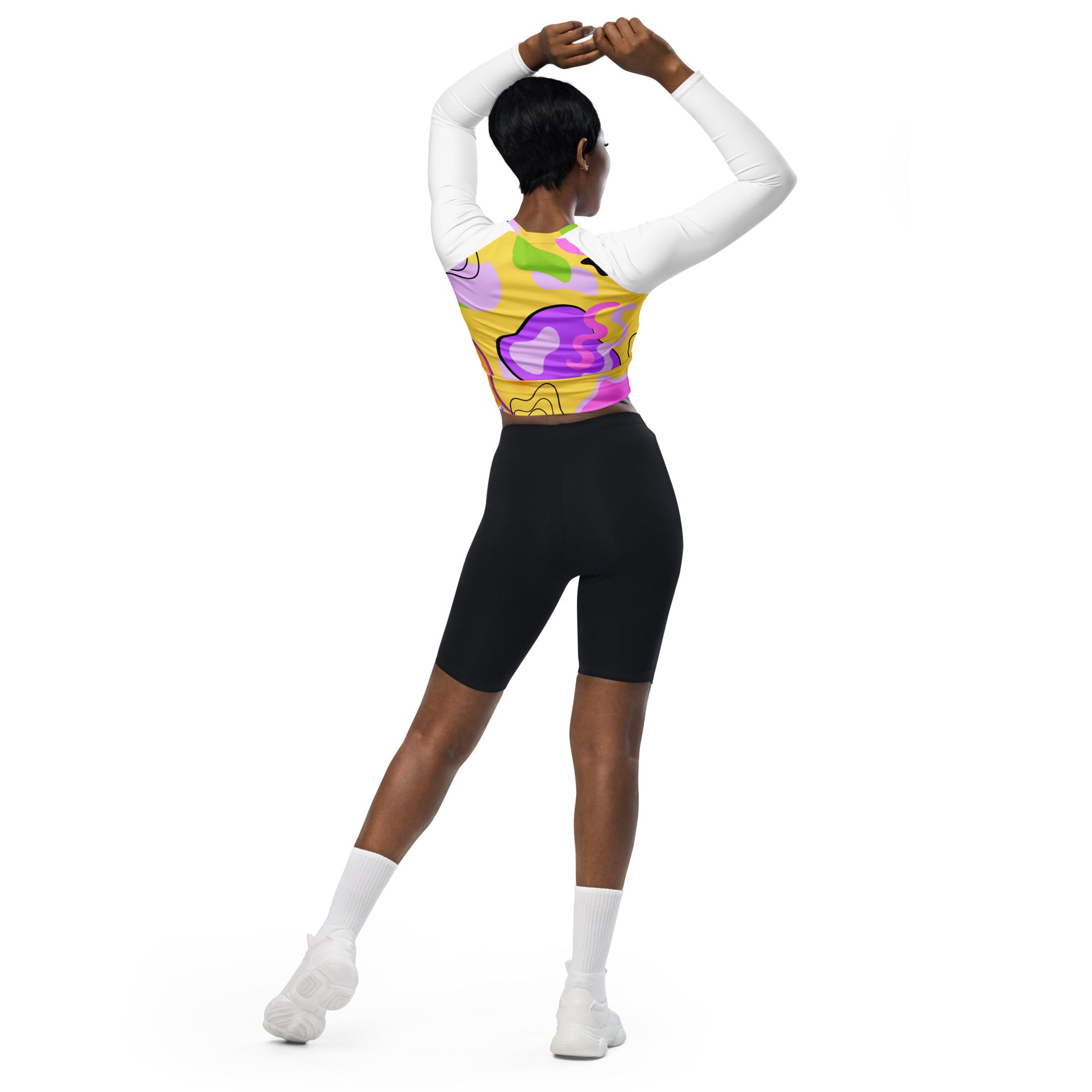 MINDLES COLOURS Recycled long-sleeve crop top