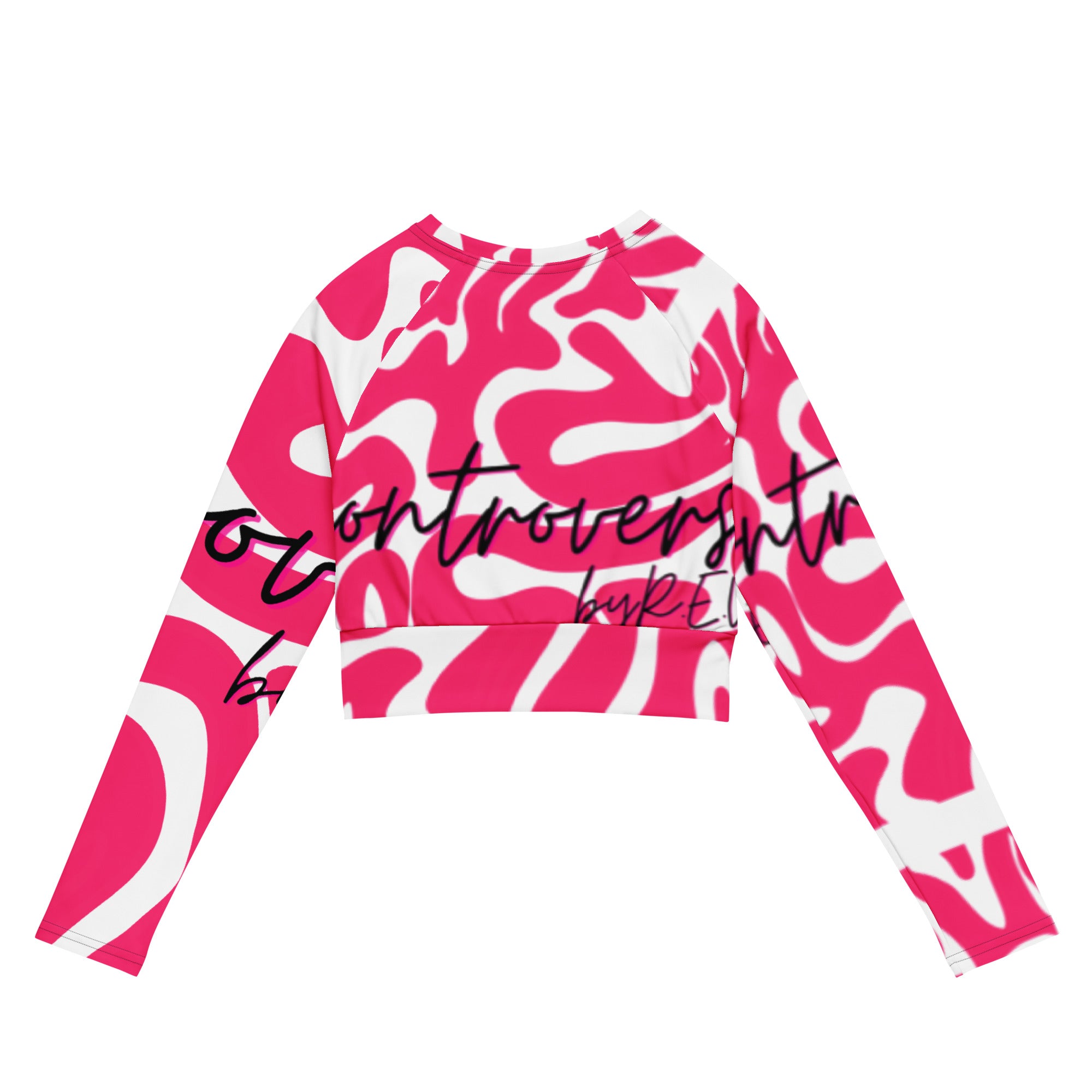 THE BRAINS 2.0 Recycled long-sleeve crop top