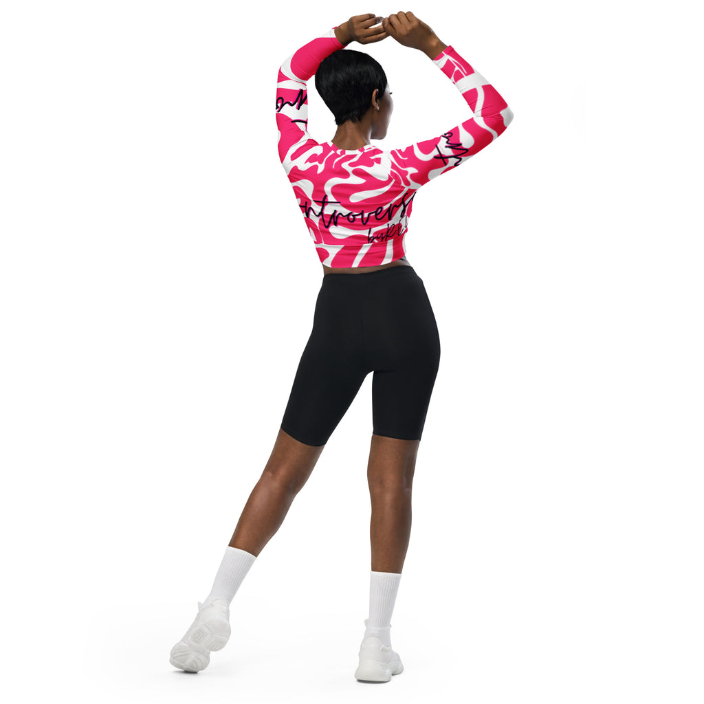 THE BRAINS 2.0 Recycled long-sleeve crop top
