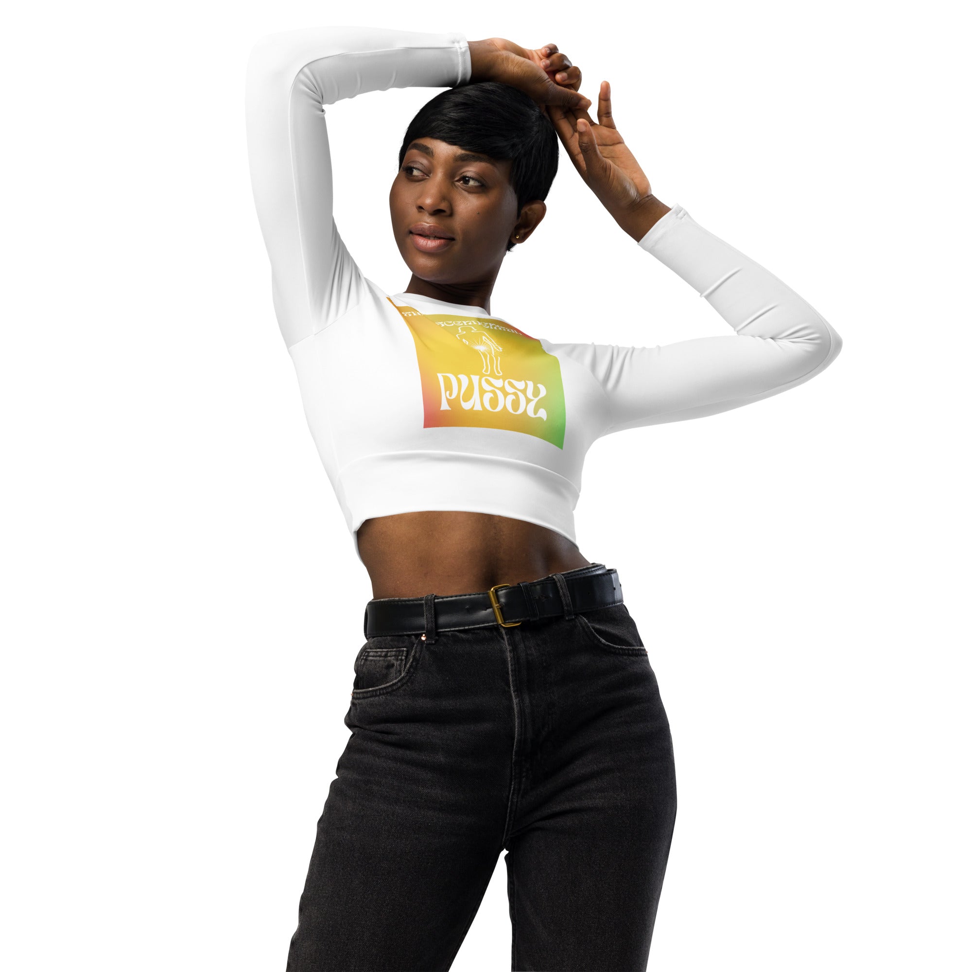 TRANSCENDENCE Recycled long-sleeve crop top