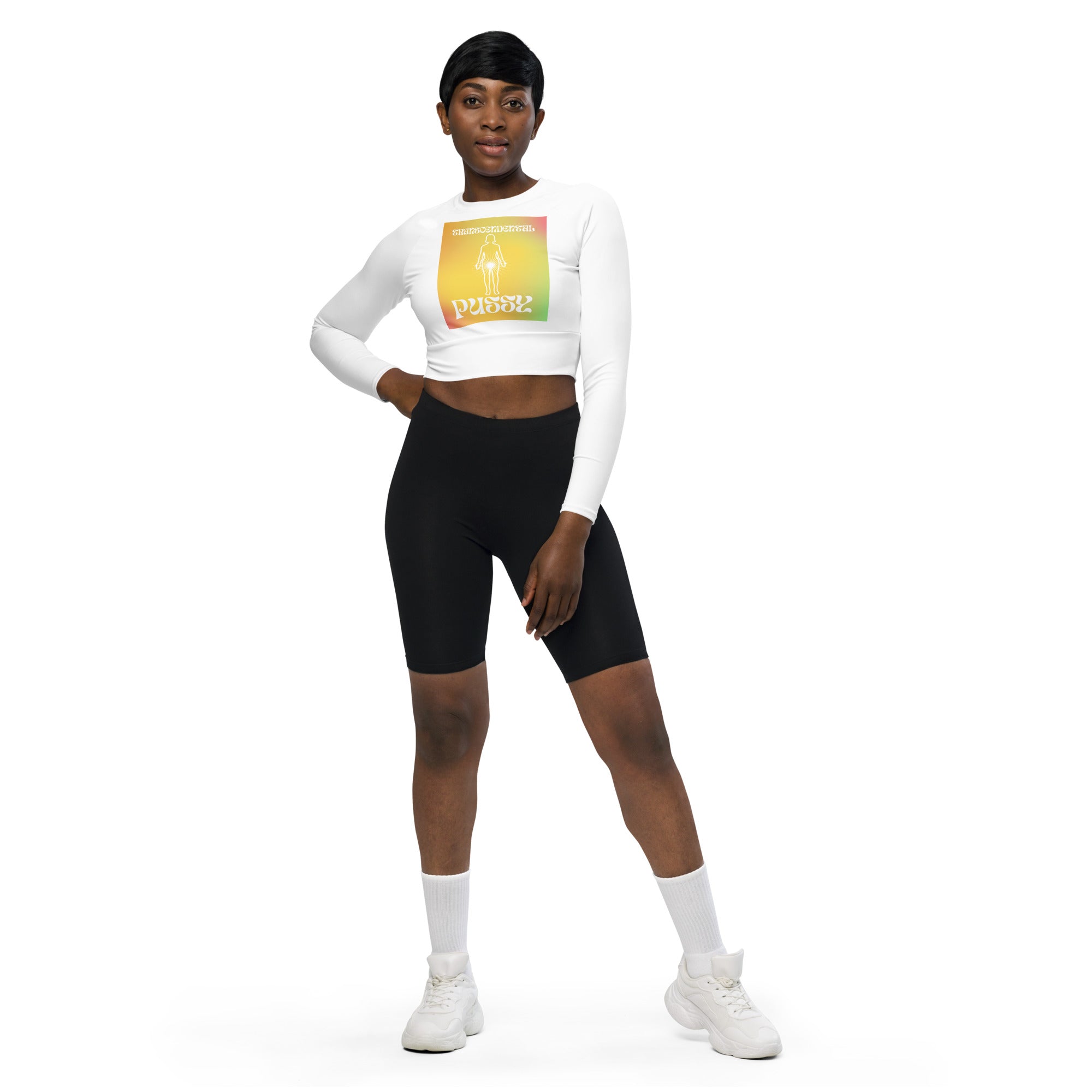 TRANSCENDENCE Recycled long-sleeve crop top