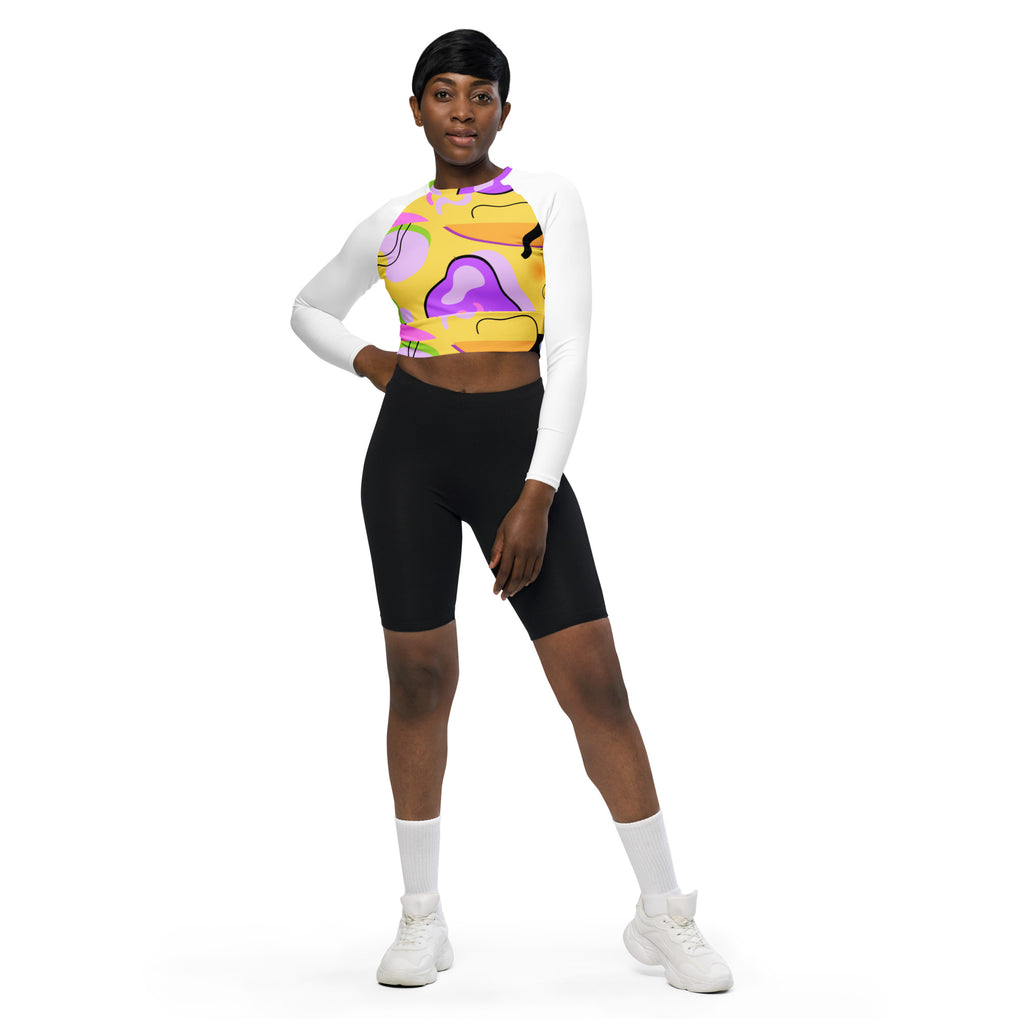 MINDLES COLOURS Recycled long-sleeve crop top