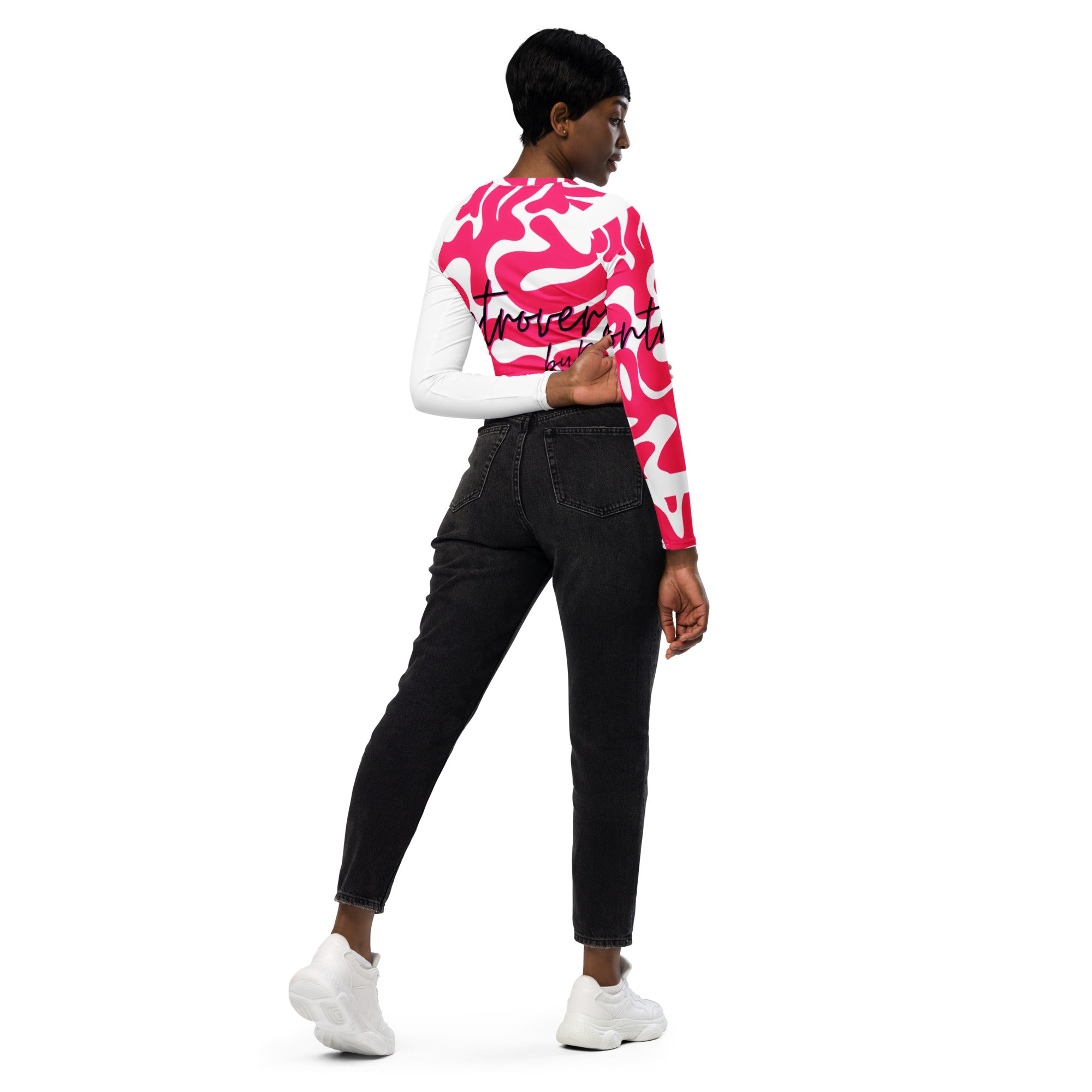THE BRAINS Recycled long-sleeve crop top
