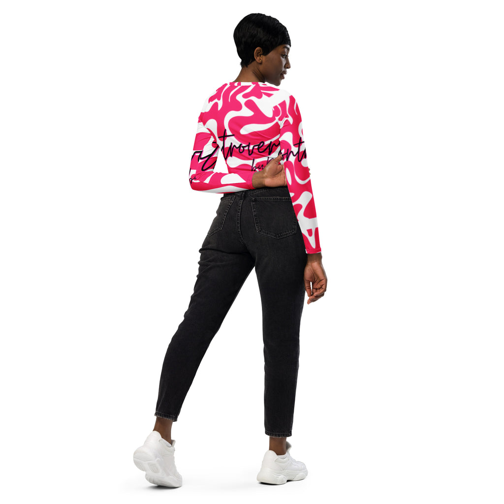 THE BRAINS 2.0 Recycled long-sleeve crop top