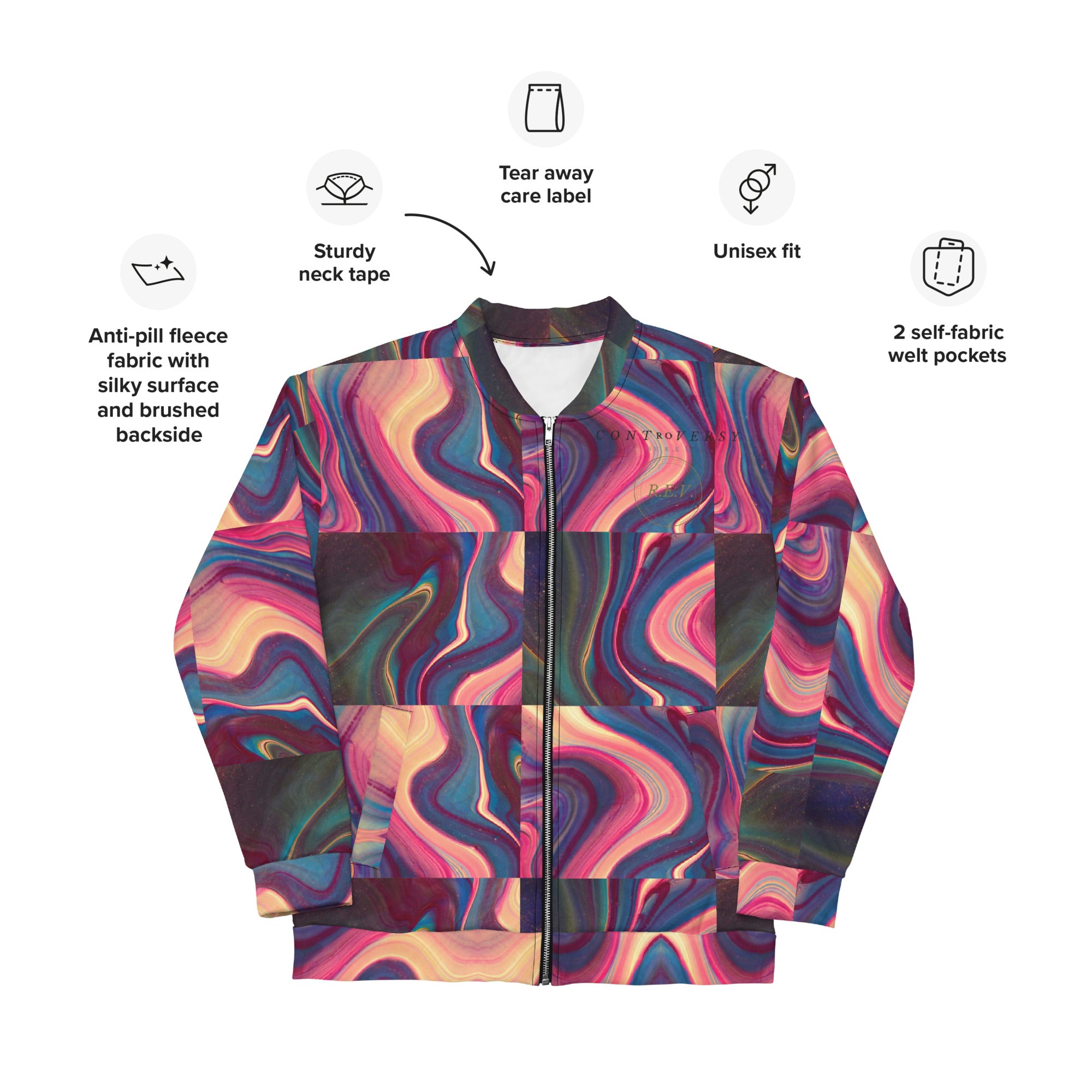 NEBULA Unisex Bomber Jacket - LOGO