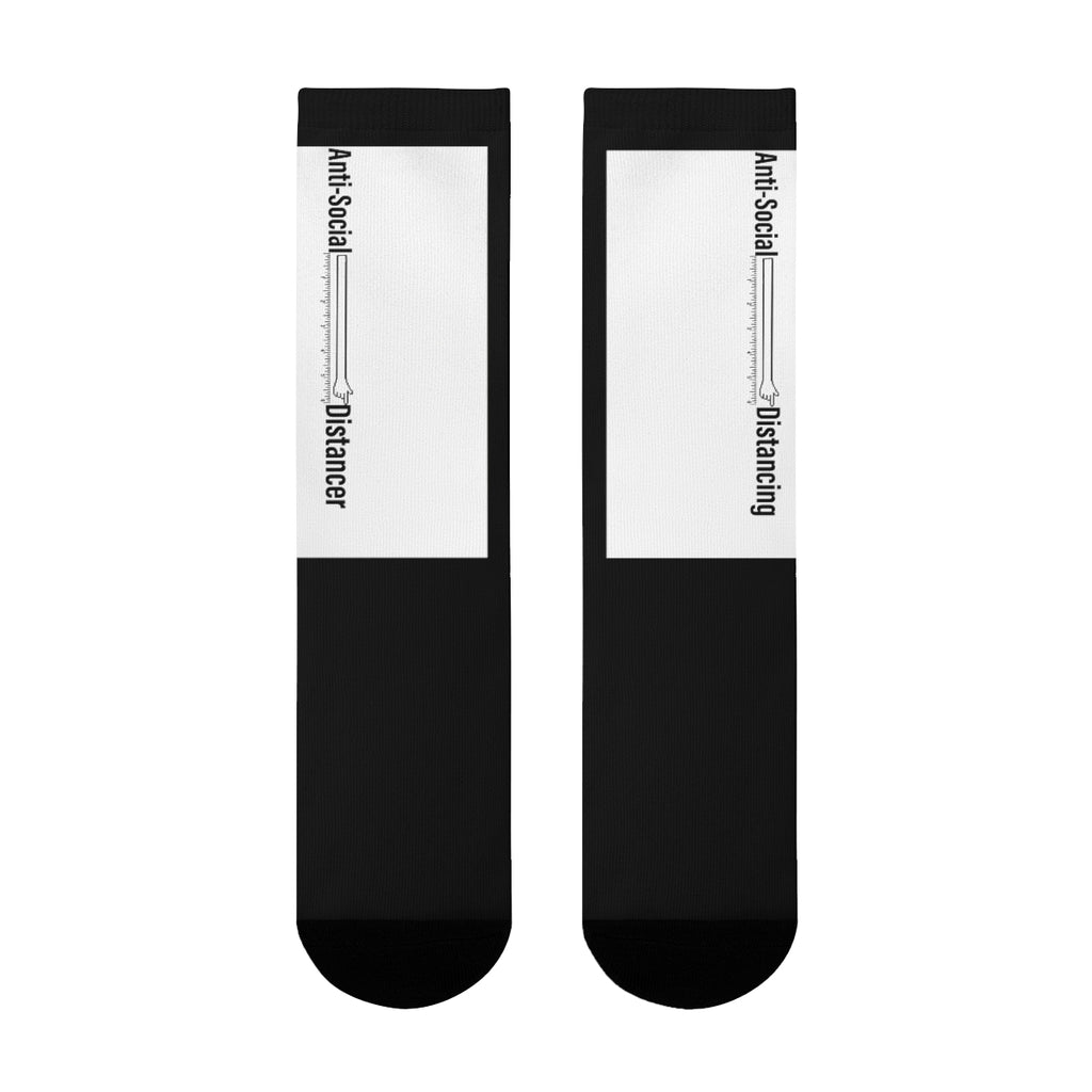 Anti-social Distance - Sublimation Crew Socks BLK/WHT