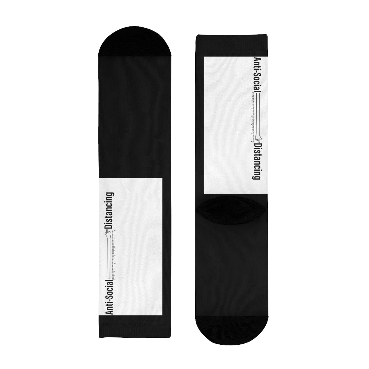 Anti-social Distance - Sublimation Crew Socks BLK/WHT