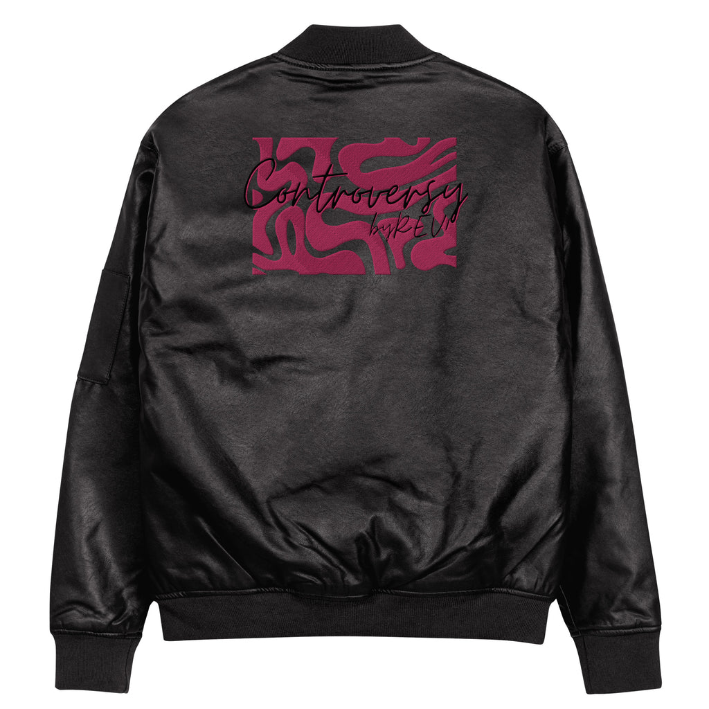 THE BRAINS Leather Bomber Jacket