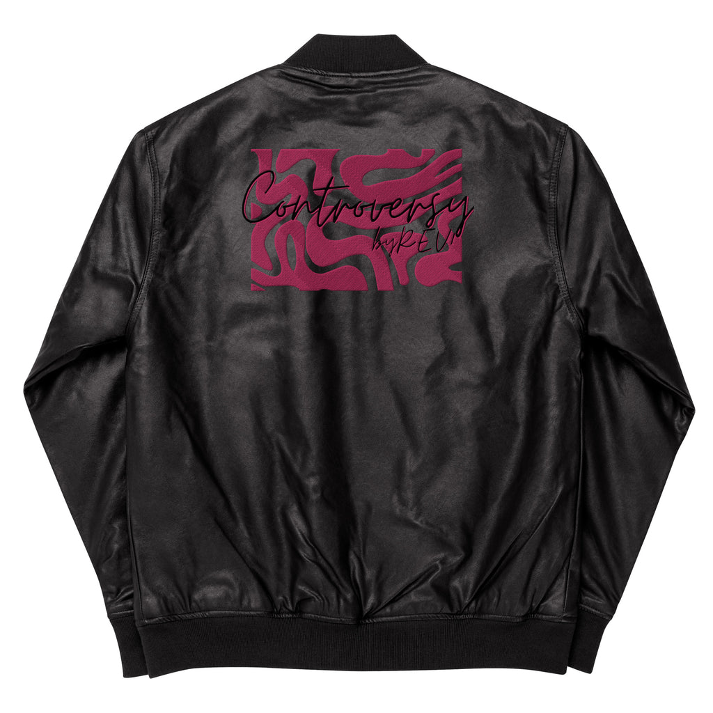 THE BRAINS Leather Bomber Jacket