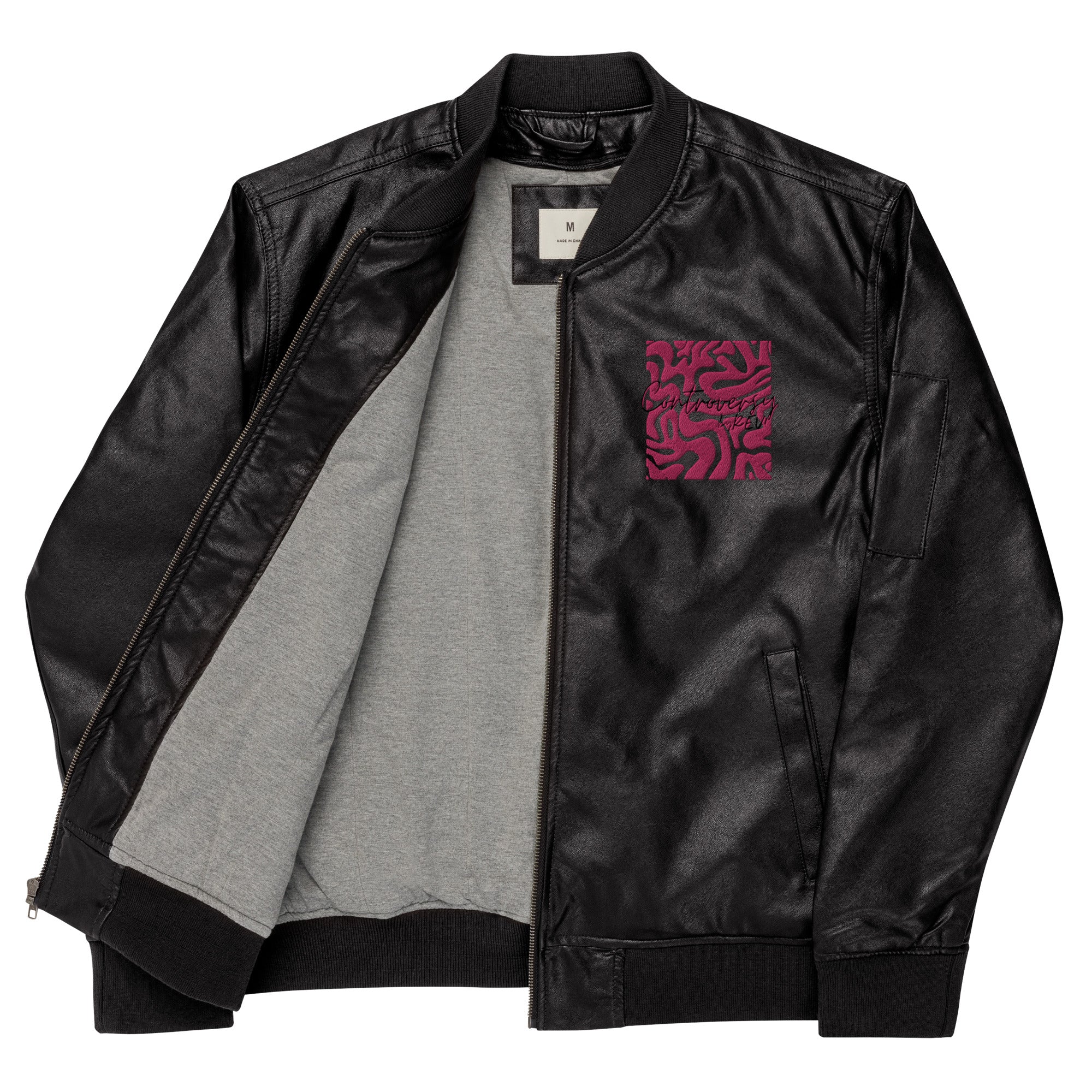 THE BRAINS Leather Bomber Jacket