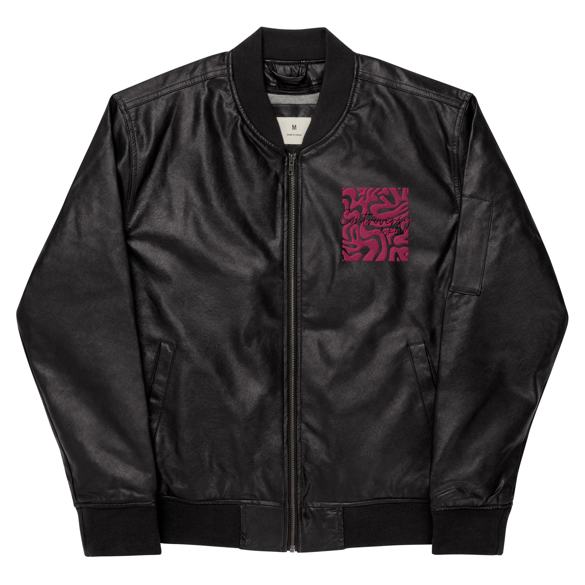 THE BRAINS Leather Bomber Jacket