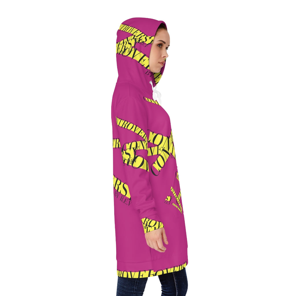 CAUTION! Hoodie Dress - PINK
