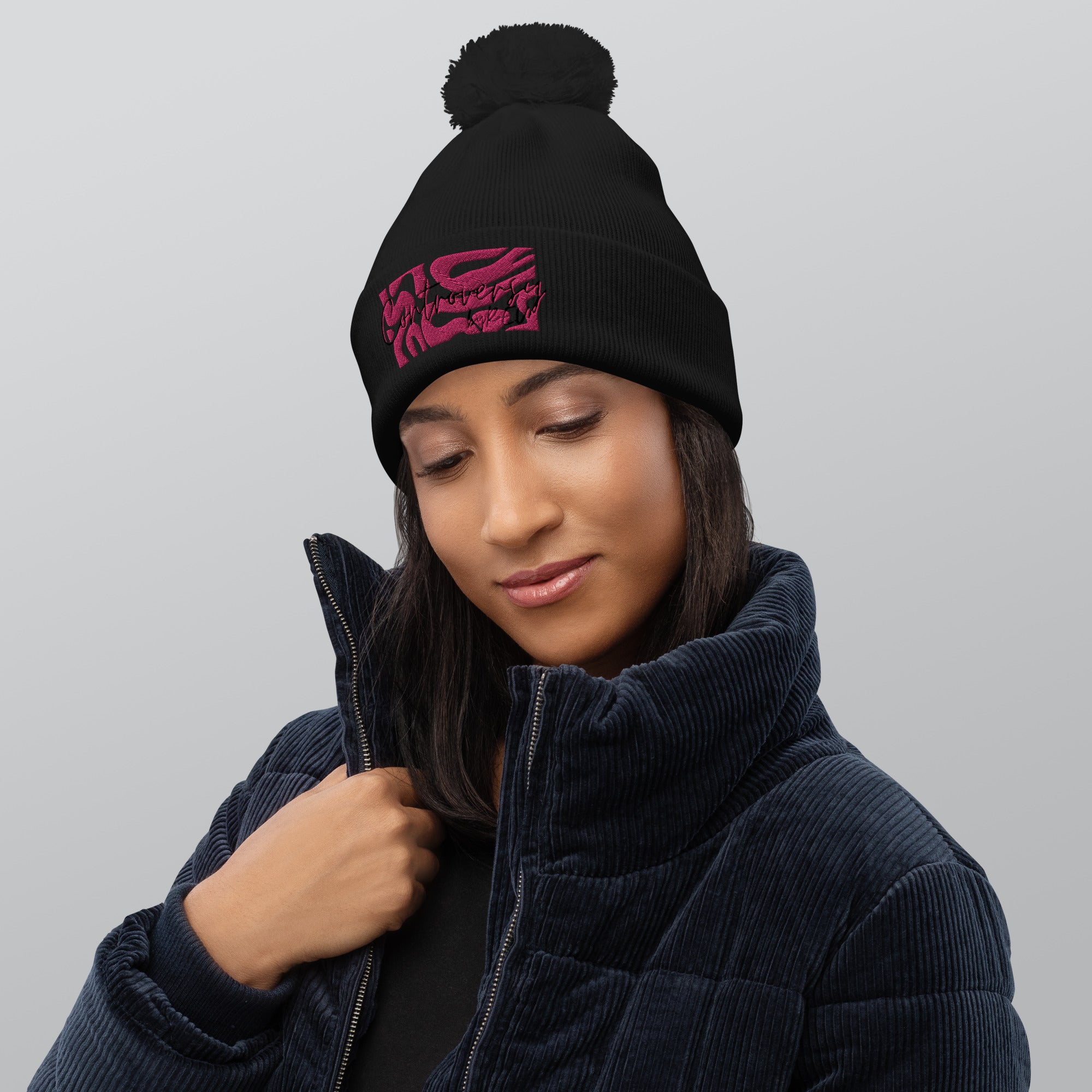 THE BRAINS Pom pom beanie